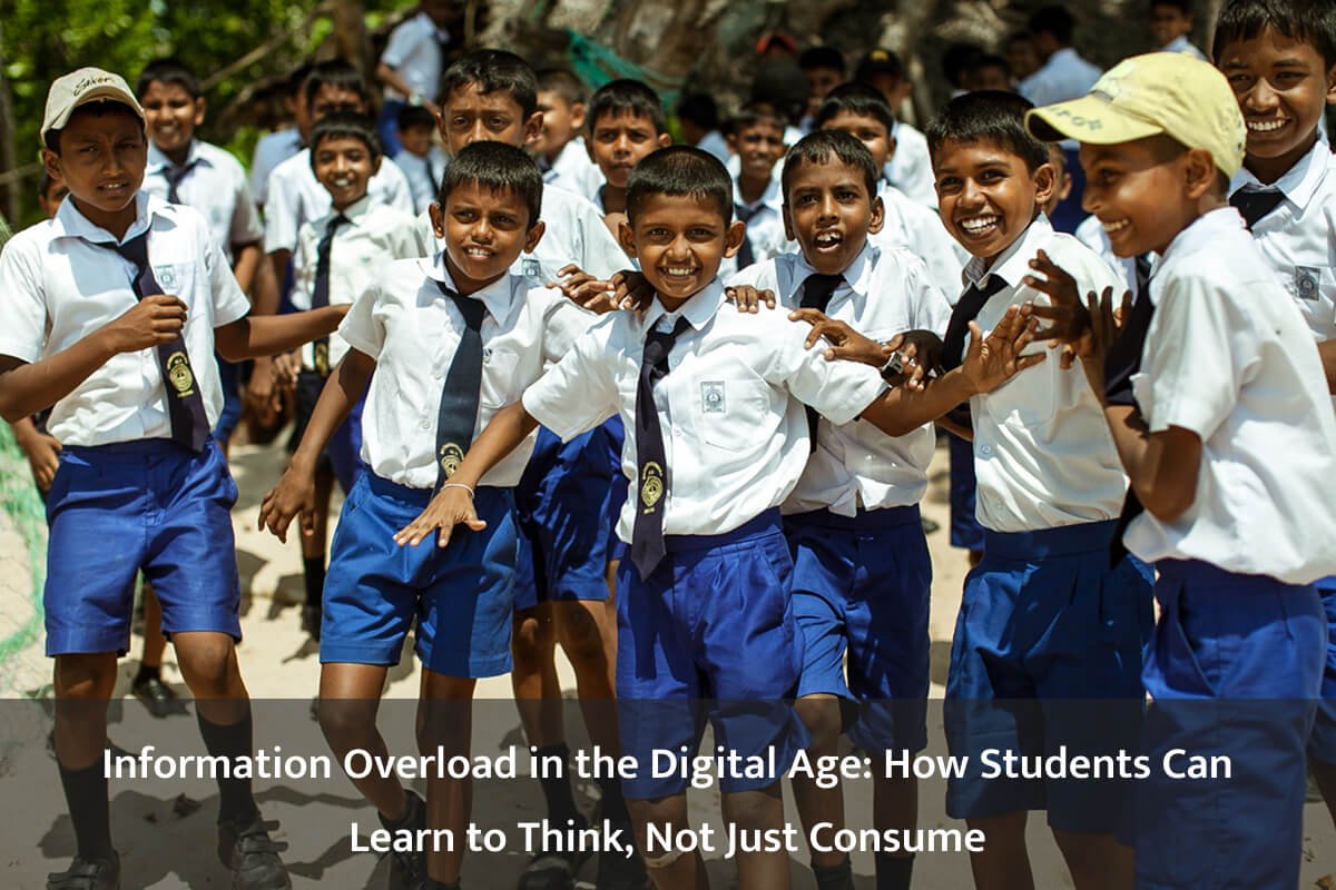 Student navigating digital information and developing critical thinking skills in a technology-driven world